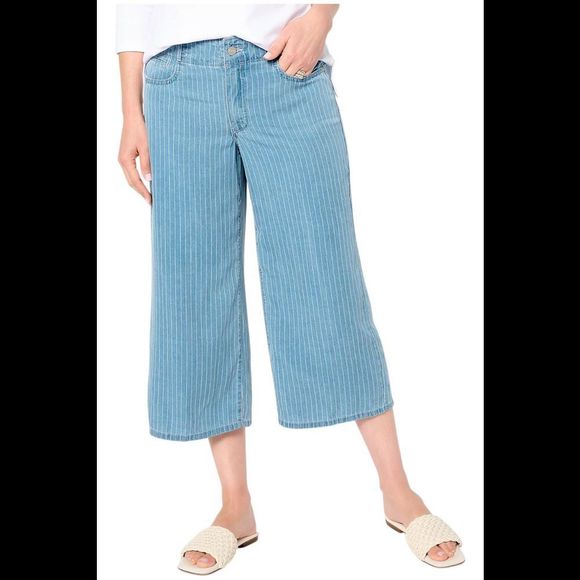 NYDJ Women's High Rise Brigitte Wide Leg Capri Light Marine - Regular - Picture 1 of 1